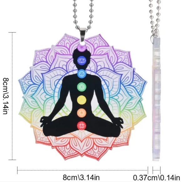 Yoga Lotus Rear View Mirror Charm - Picture 4 of 4